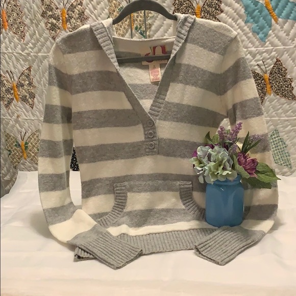 OP Sweaters - OP Hoodie Sweater gray and white size Medium
